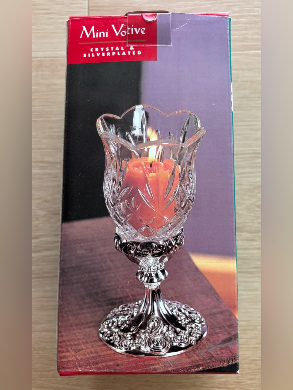 Godinger Silver Art Mini Votive with Crystal Glass Holder